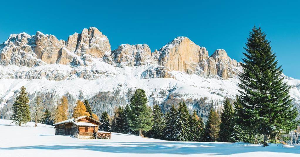 The Rosengarten mountains in winter