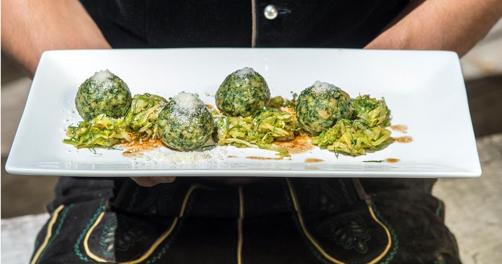 Typical south tyrolean dumplings with spinach