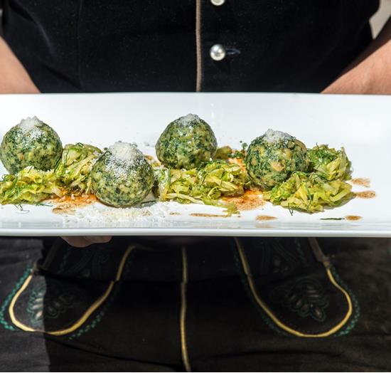 Typical south tyrolean dumplings with spinach