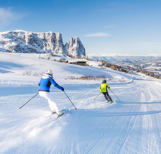 Skifahren auf der Seiser Alm