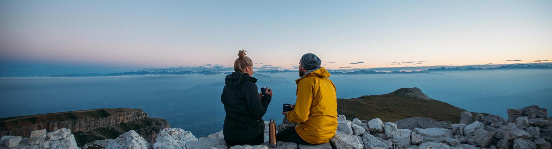 Two people at the peak