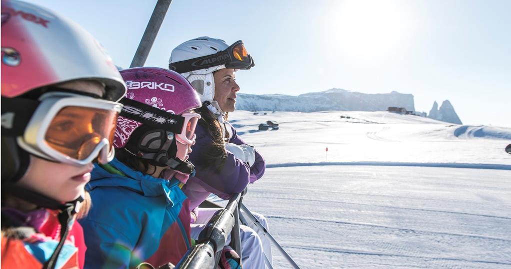 Familie im Skilift