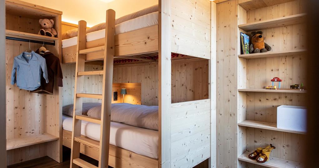 Zweites Schlafzimmer mit Stockbett Studio Alpin