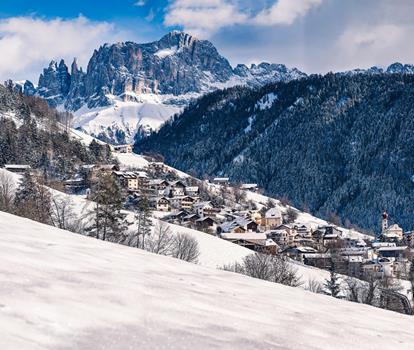 Blick auf Tiers im Winter