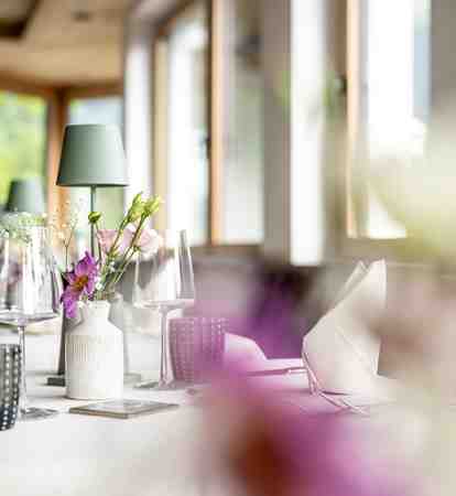 A table in the dining room